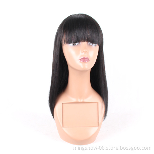 Long Synthetic Wigs With Bangs For Women Black Heat Resistant Fiber Cosplay Costume Wig